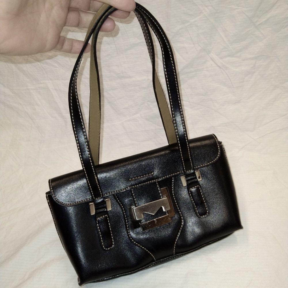 Simulated leather hand bag